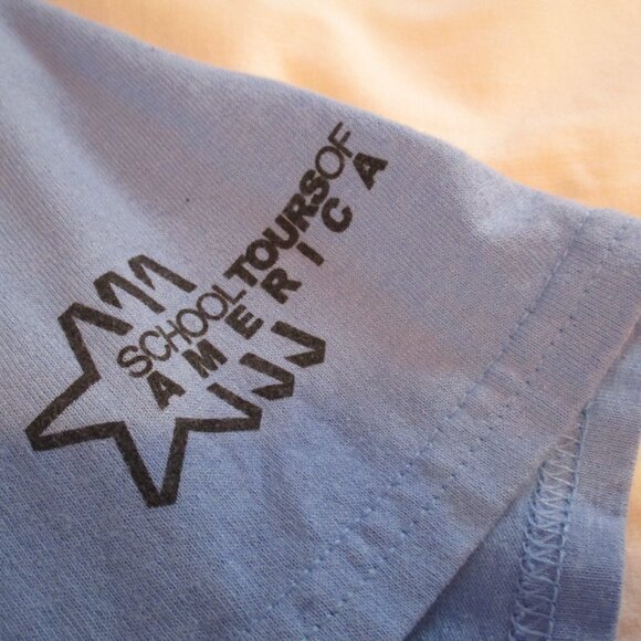 Abraham Lincoln Shirt Large Light Blue USA Flag Sunglasses Graphic Tee - Picture 5 of 6